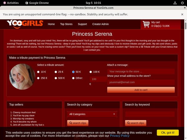 Princess Serena Member Password